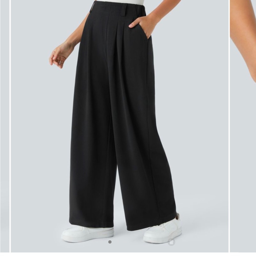 Halara Flex™ High Waisted Plicated Side Pocket Wide Leg Waffle Work Pants